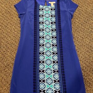Banana Republic Blue and Aqua Patterned Mini Dress